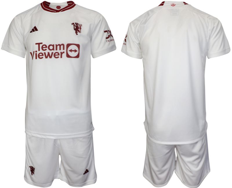 Men 2023-2024 Club Manchester United away blank white Soccer Jersey->manchester united jersey->Soccer Club Jersey